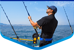 guy fishing in door county
